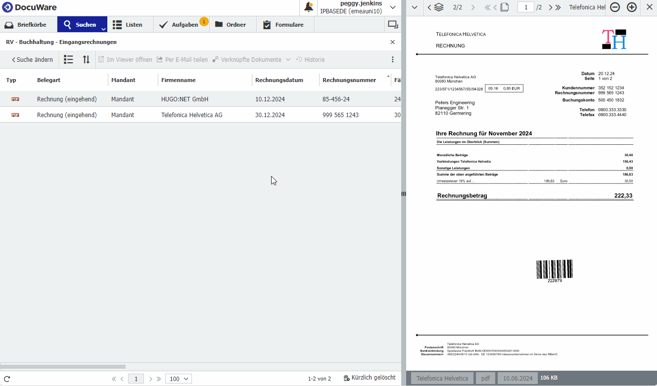 Profil und Einstellungen oeffnen